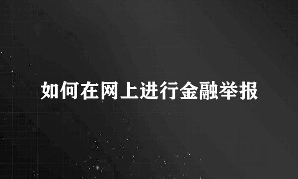 如何在网上进行金融举报