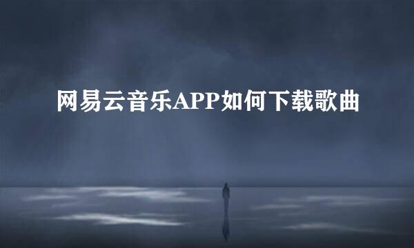 网易云音乐APP如何下载歌曲