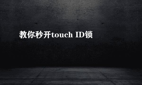 教你秒开touch ID锁