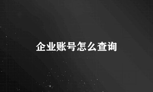 企业账号怎么查询