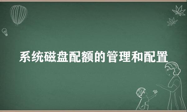 系统磁盘配额的管理和配置