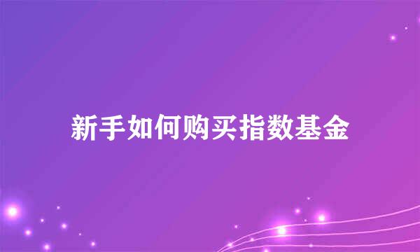 新手如何购买指数基金