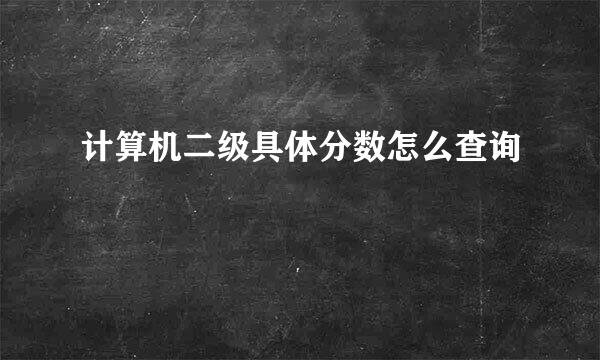 计算机二级具体分数怎么查询