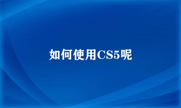 如何使用CS5呢