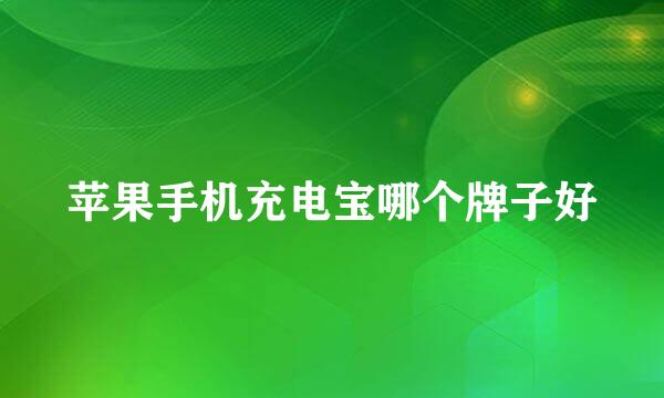 苹果手机充电宝哪个牌子好