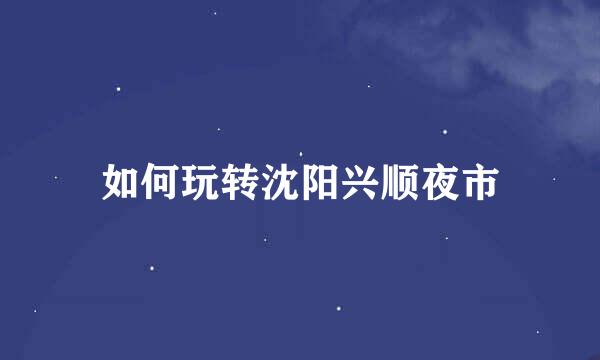 如何玩转沈阳兴顺夜市