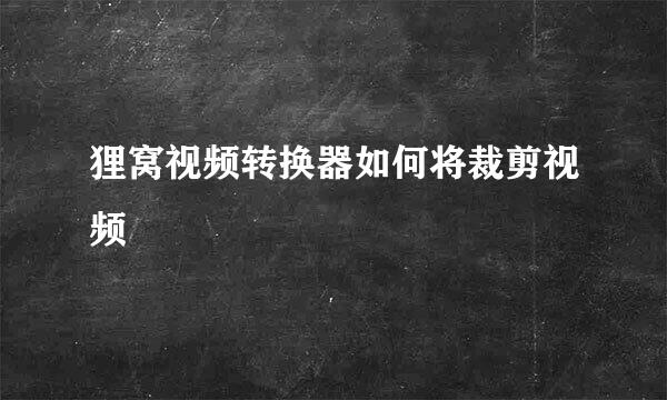 狸窝视频转换器如何将裁剪视频