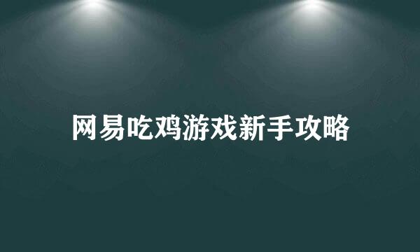 网易吃鸡游戏新手攻略