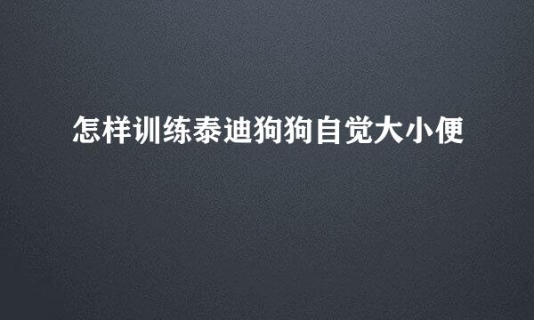 怎样训练泰迪狗狗自觉大小便