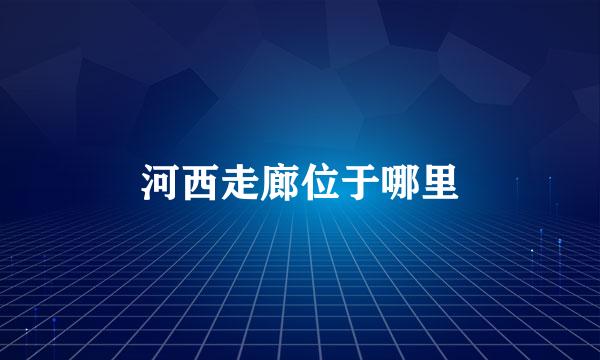 河西走廊位于哪里