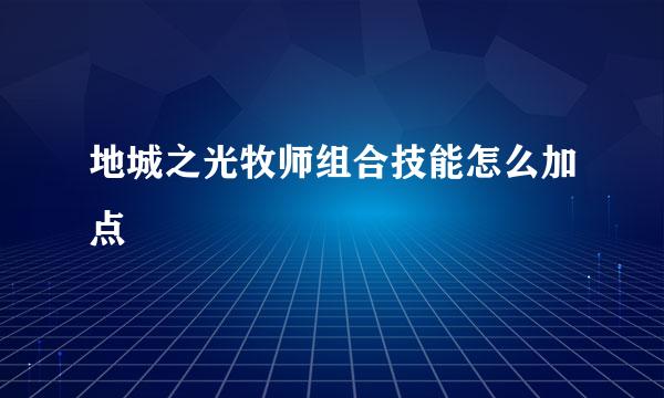 地城之光牧师组合技能怎么加点