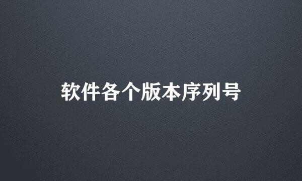 软件各个版本序列号