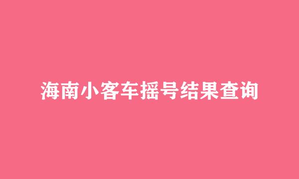 海南小客车摇号结果查询