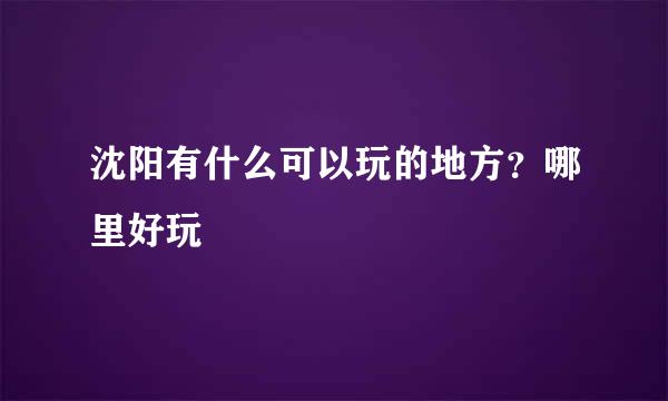 沈阳有什么可以玩的地方？哪里好玩