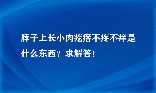 脖子上长小肉疙瘩不疼不痒是什么东西？求解答！