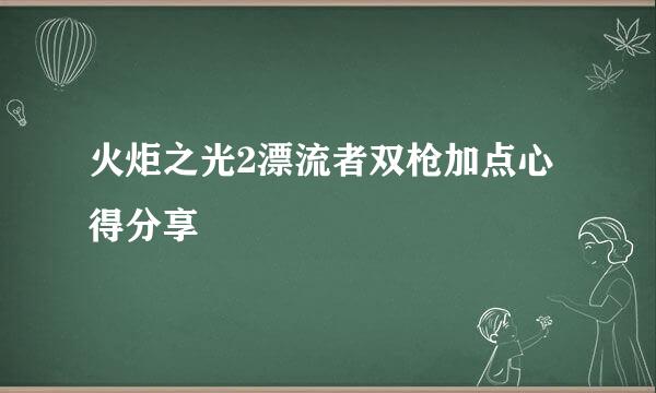 火炬之光2漂流者双枪加点心得分享