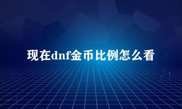 现在dnf金币比例怎么看