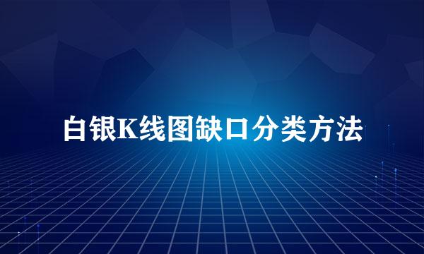 白银K线图缺口分类方法