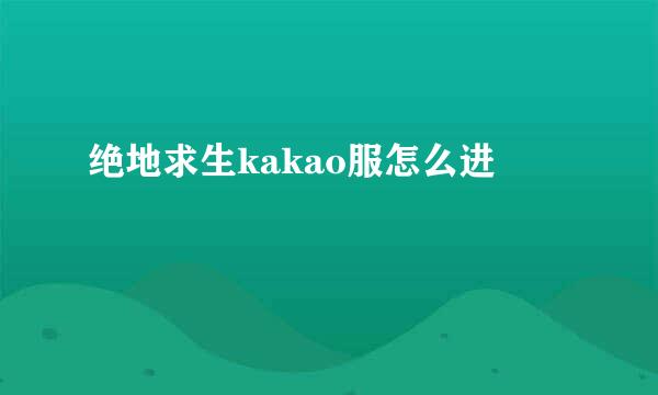 绝地求生kakao服怎么进