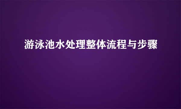 游泳池水处理整体流程与步骤