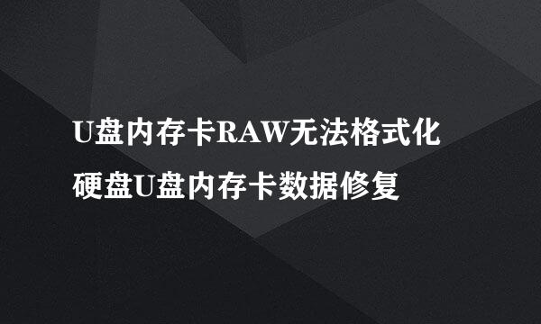 U盘内存卡RAW无法格式化 硬盘U盘内存卡数据修复