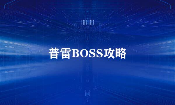 普雷BOSS攻略