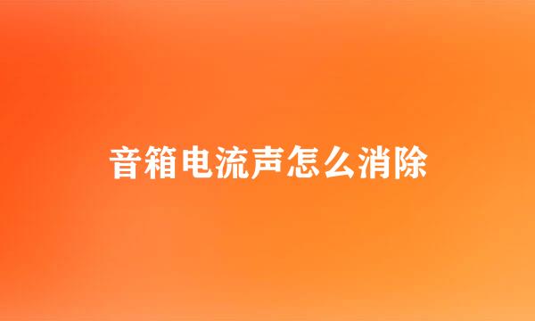 音箱电流声怎么消除