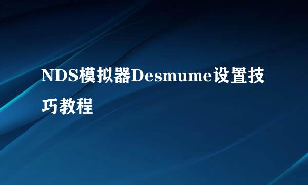 NDS模拟器Desmume设置技巧教程