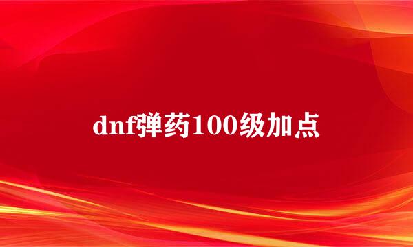 dnf弹药100级加点