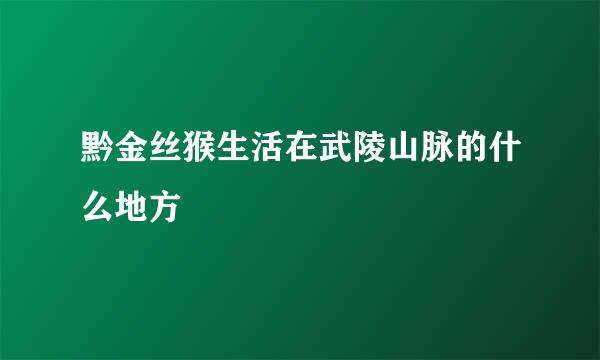 黔金丝猴生活在武陵山脉的什么地方