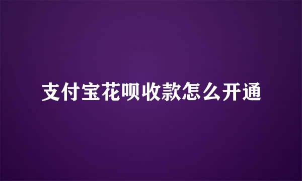 支付宝花呗收款怎么开通