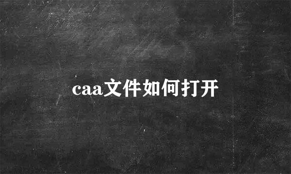 caa文件如何打开