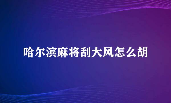 哈尔滨麻将刮大风怎么胡