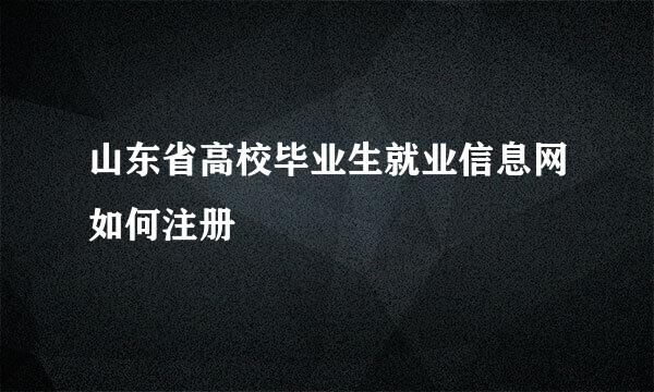 山东省高校毕业生就业信息网如何注册