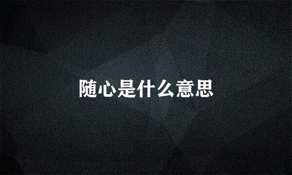 随心是什么意思