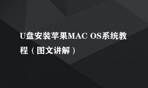 U盘安装苹果MAC OS系统教程（图文讲解）