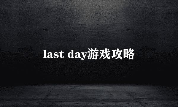 last day游戏攻略