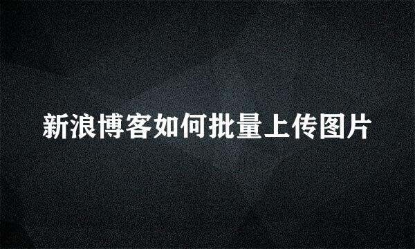 新浪博客如何批量上传图片