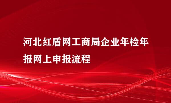 河北红盾网工商局企业年检年报网上申报流程