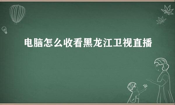 电脑怎么收看黑龙江卫视直播