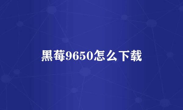 黑莓9650怎么下载