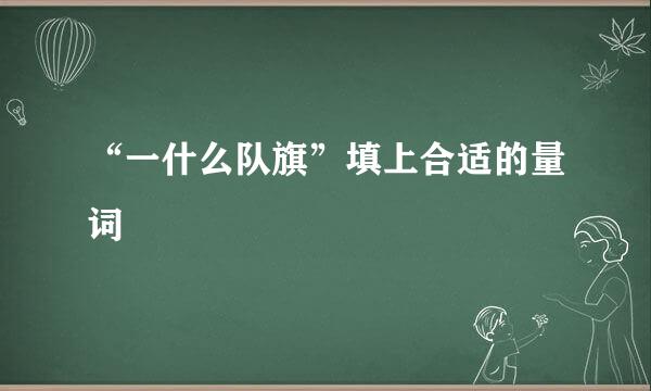 “一什么队旗”填上合适的量词