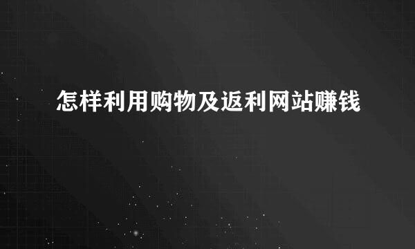 怎样利用购物及返利网站赚钱