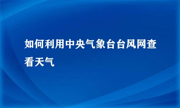 如何利用中央气象台台风网查看天气