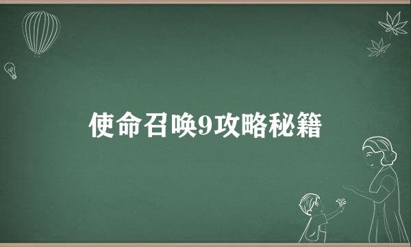 使命召唤9攻略秘籍