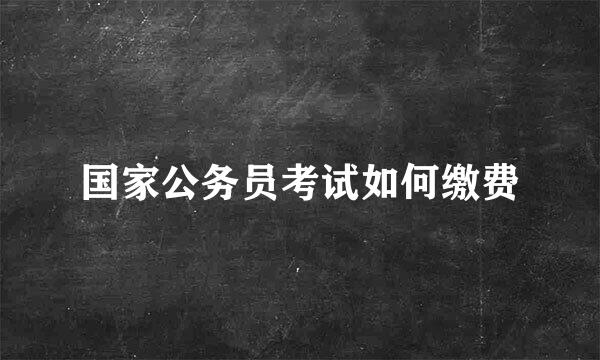 国家公务员考试如何缴费