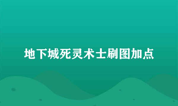 地下城死灵术士刷图加点