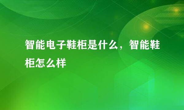 智能电子鞋柜是什么，智能鞋柜怎么样