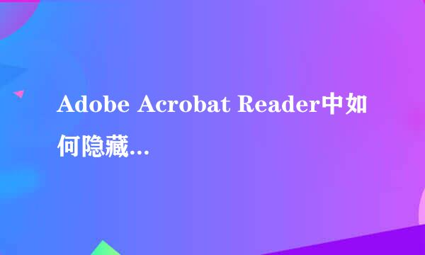 Adobe Acrobat Reader中如何隐藏显示工具栏