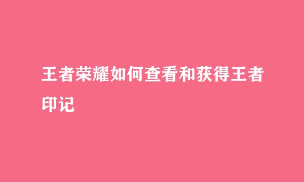 王者荣耀如何查看和获得王者印记